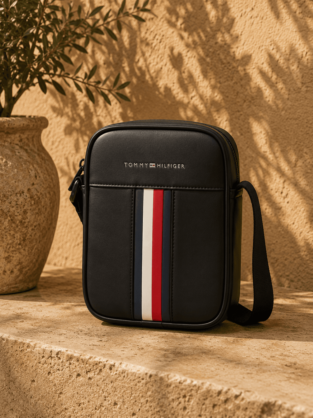 Signature Stripe Reporter Bag